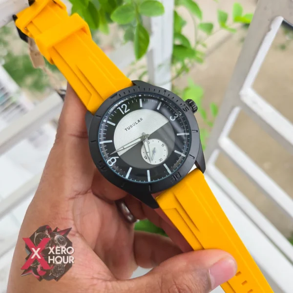 Tubular Authentic brand | Silicon strap | Yellow Plain Dial