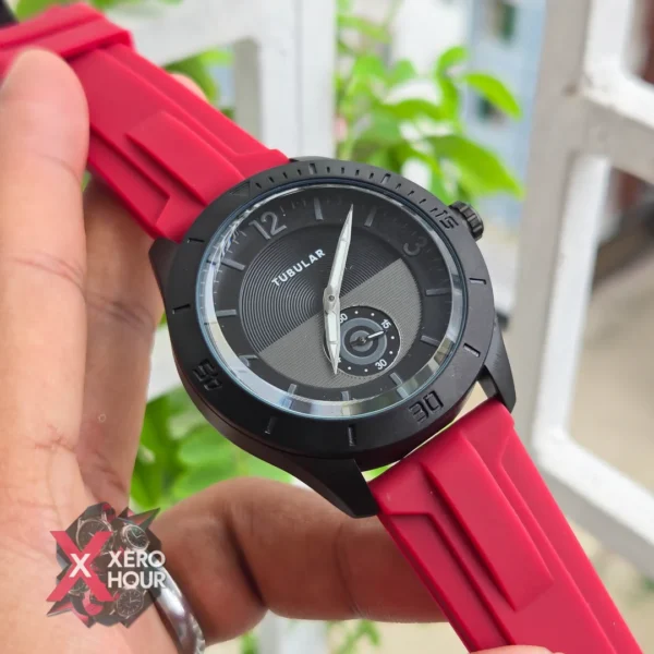 Tubular Authentic brand | Silicon strap | Red Plain Dial