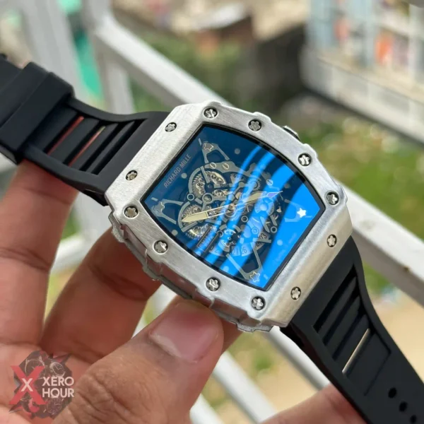 Richard Mille Sport Watch | Silicon Strap | Silver Black SS | AA Grade