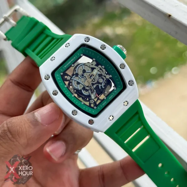 Richard Mille | Bubba Watch | Green Strap White dial | AA Grade