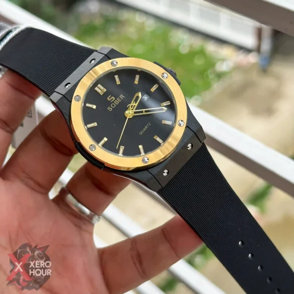 Sober Authentic | Hublot style | Sunflower Gold Black | Silicon