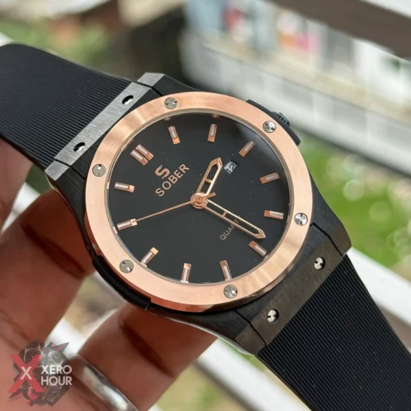 Sober Authentic | Hublot style | Rose Gold Black | Silicon