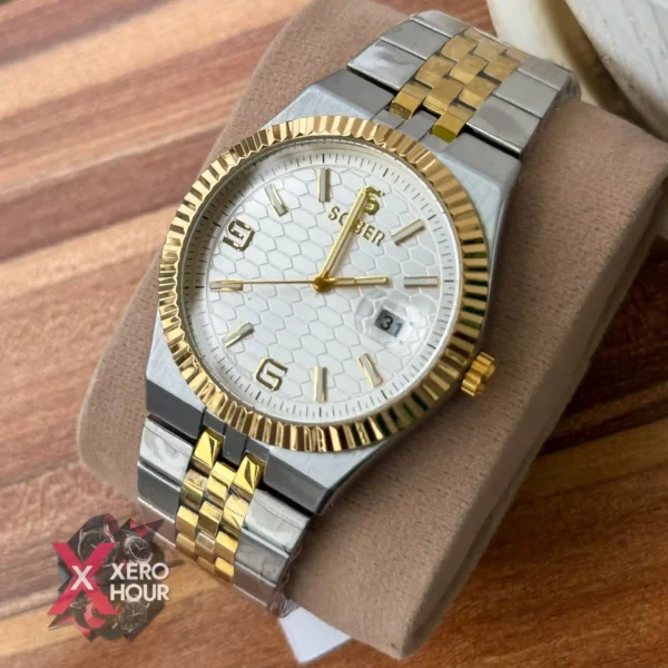 Sober Land Dweller | Authentic brand | Dual Tone | White dial | Date Just