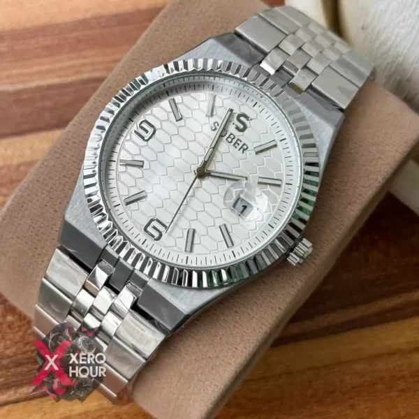 Sober Land Dweller | Authentic brand | Single Tone | White dial | Date Just