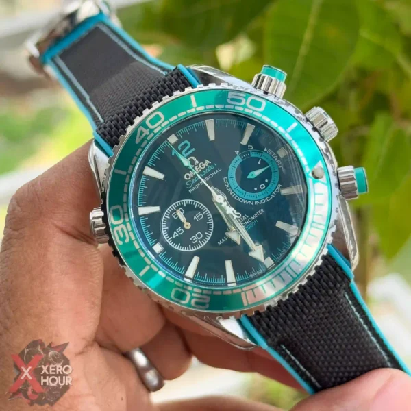 Omega Seamaster Chronograph | Cyan Bezel | Nylon Strap