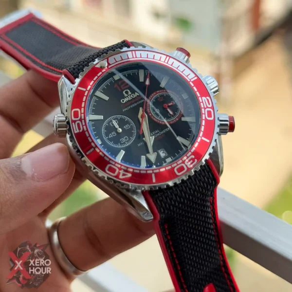 Omega Seamaster Chronograph | Red Bezel | Nylon Strap