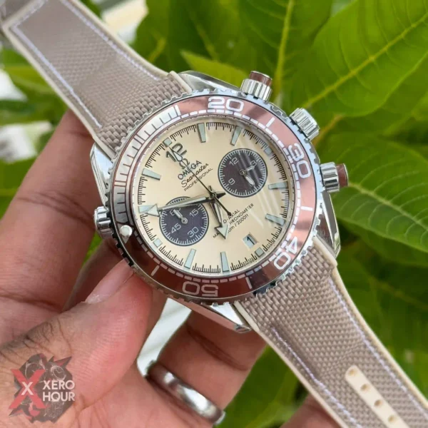 Omega Seamaster Chronograph | Cream Bezel | Nylon Strap