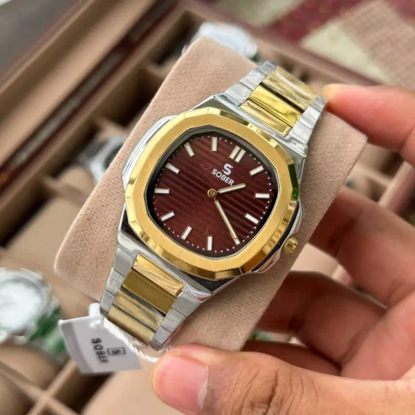 Sober Patek Style | Authentic | Dual Tone | Red Dial