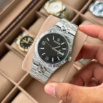 Sober Land Dweller |  Single Tone | Black dial | Date Just