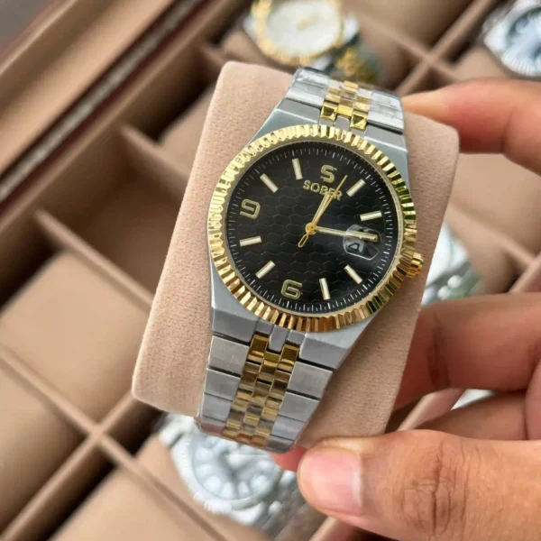 Sober Land Dweller | Authentic brand | Dual Tone | Black dial | Date Just