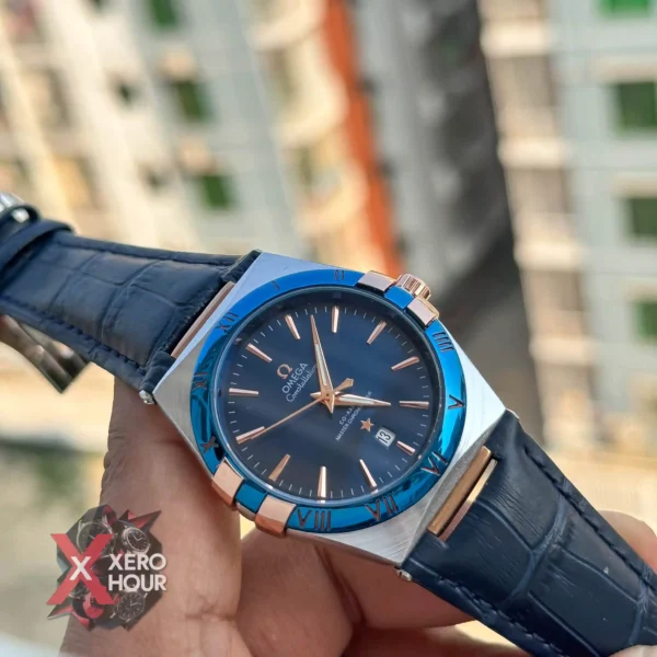 Omega Constellation | Sweeping Movement | Leather Belt watch | Blue with Blue