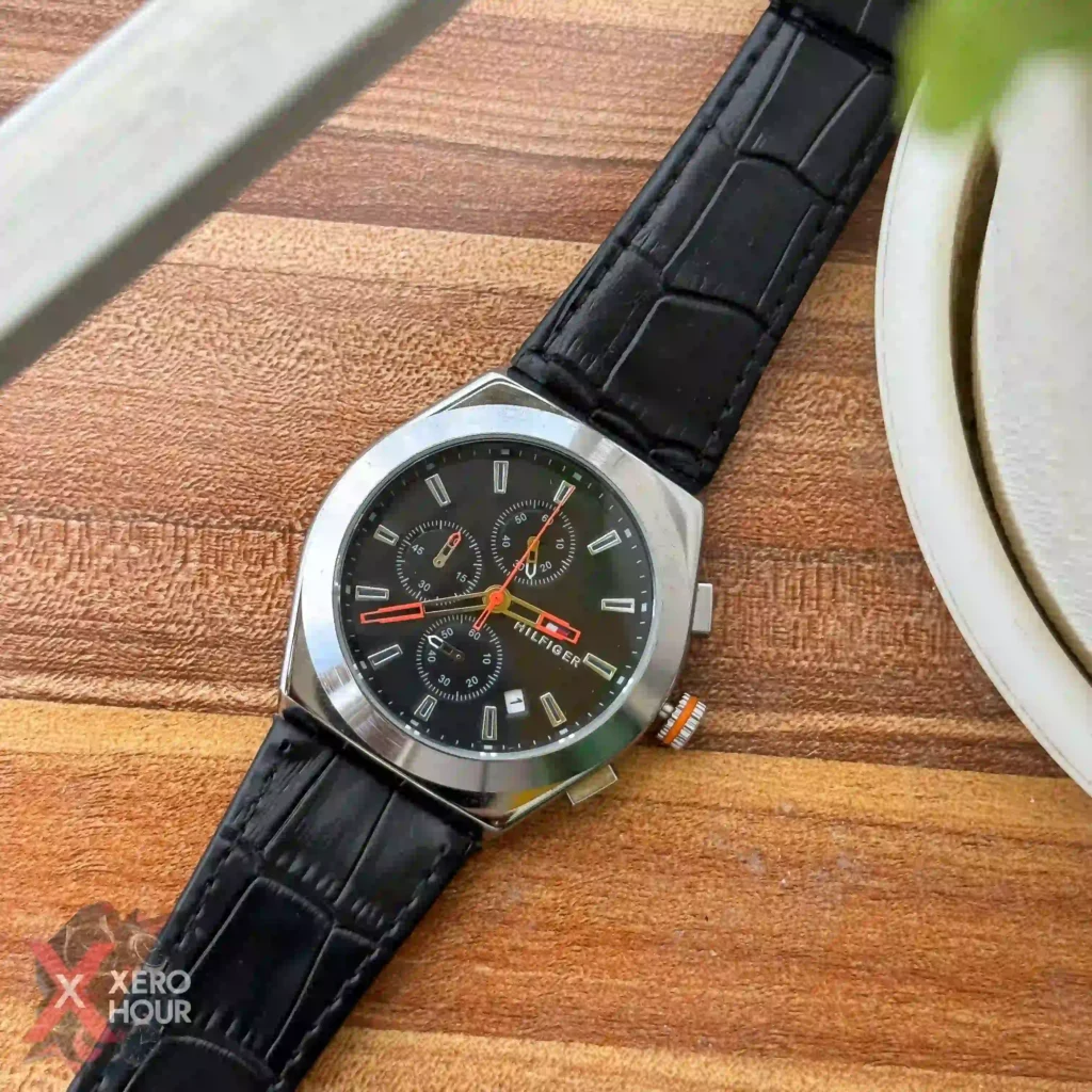 Tommy Hilfiger Black belt black dial AA Grade — alternate view 2