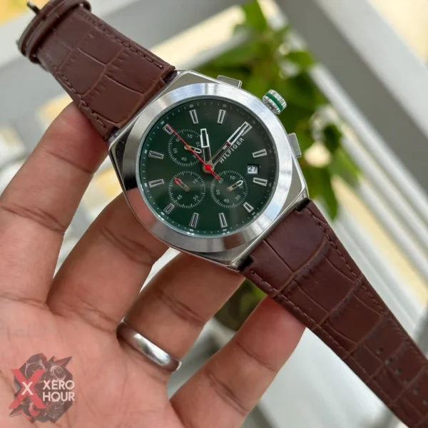 Tommy Hilfiger | Classic Chronograph | Brown belt Green dial | AA Grade