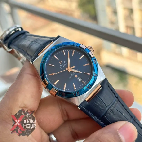 OMEGA CONSTELLATION | VINTAGE DATE JUST LEATHER BELT WATCH | AA