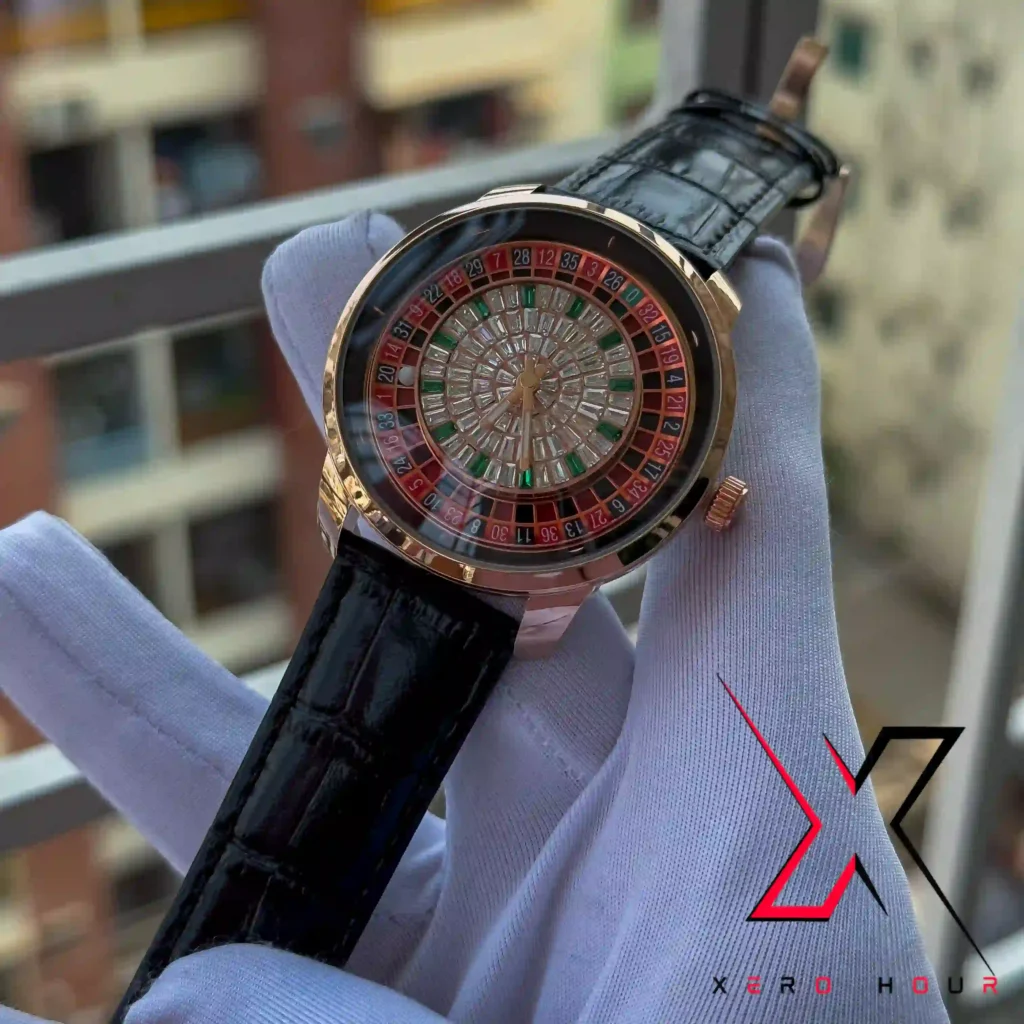 JACOB & CO - CASINO EDITION STONE DIAL BROWN & BLACK BELT