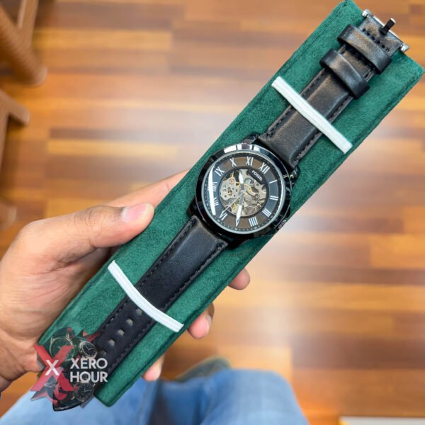 FOSSIL SKELETON AUTOMATIC MECHANICAL WATCH LEATHER BELT