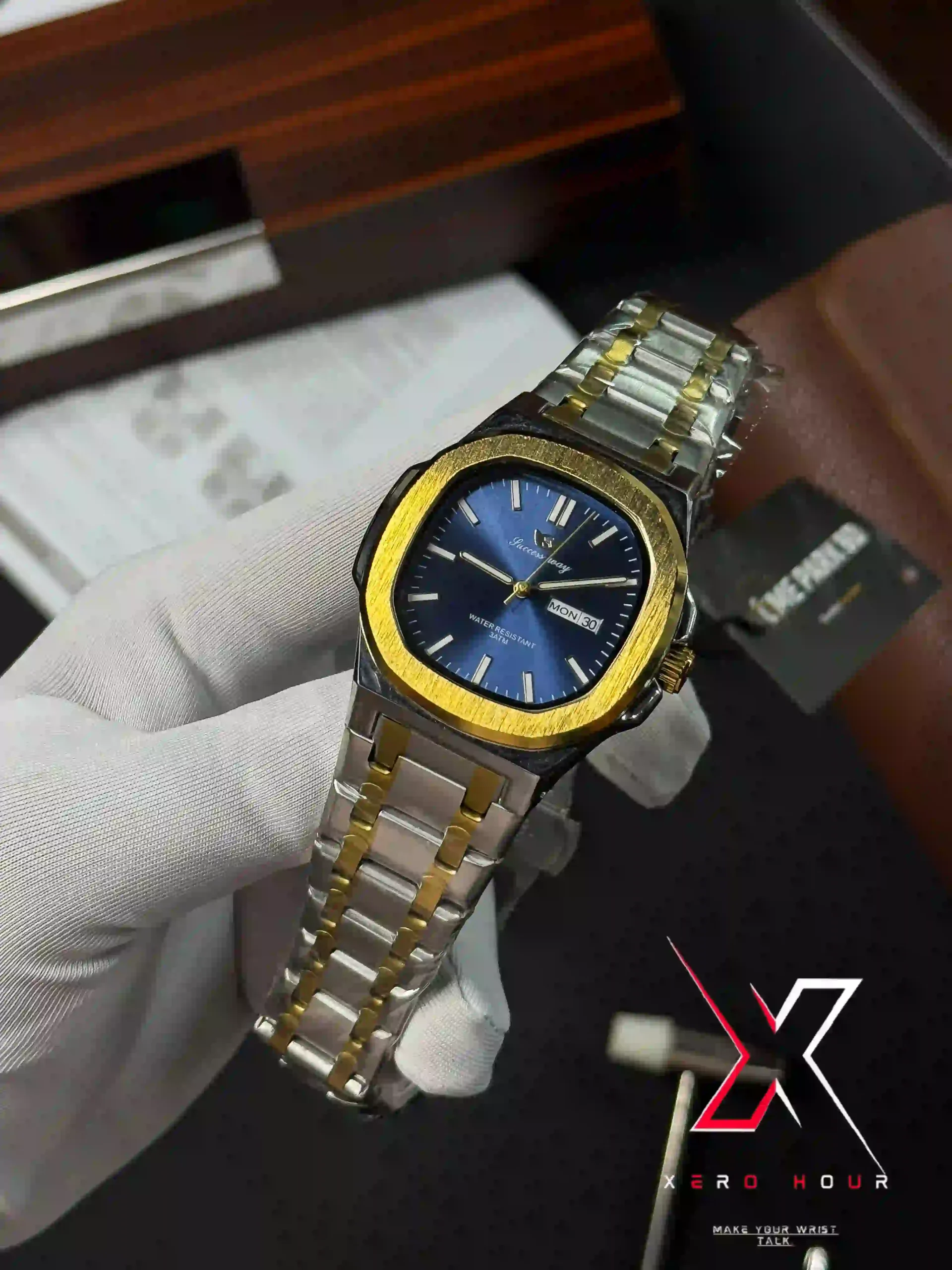 IMG_0661_result SUCCESS WAY AUTHENTIC BRAND DAY DATE PATEK STYLE DIAL WATCH | - Image 1