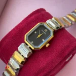 GUCCI SQUARE DUAL TONE SLIM IPG COATING LADIES QUARTZ MOVEMENT WATCH