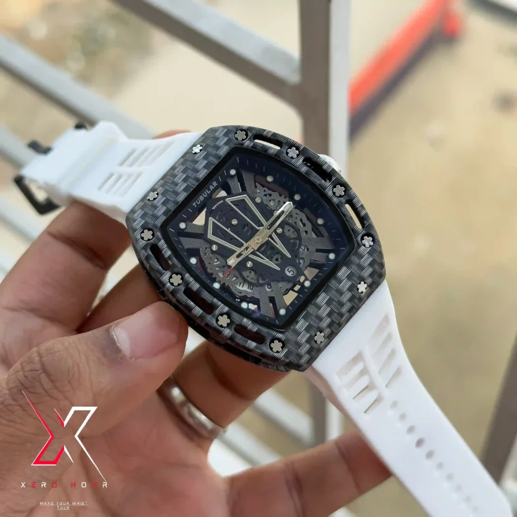 TUBULAR RM STYLE SILICONE STRAP QUARTZ MOVEMENT AUTHENTIC BRAND WATCH
