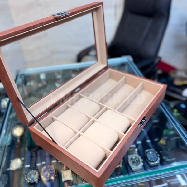 PU LEATHER WATCH & SUNGLASS ORGANIZER | BROWN COLOR |