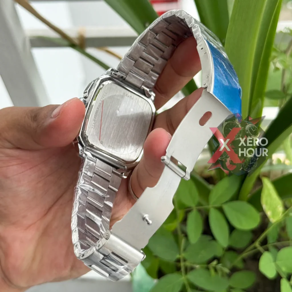 FOSSIL CHRONOGRAPH QUARTZ MOVEMENT TV SQUARE SHAPE WATCH AA STANDARD 2 COLORS — alternate view 2