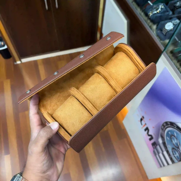 AUTHENTIC LEATHER TRAVEL WATCH ORGANIZER | ORIGINAL LEATHER VARIANT | 3 DETACHABLE SLOT