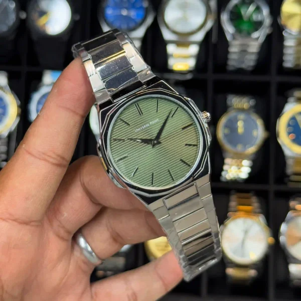 UNIVERSE POINT MOVADO STYLE PLAIN DIAL AUTHENTIC BRAND WATCH | QUARTZ MOVEMENT SLIM STYLE WATCH FOR MEN'S