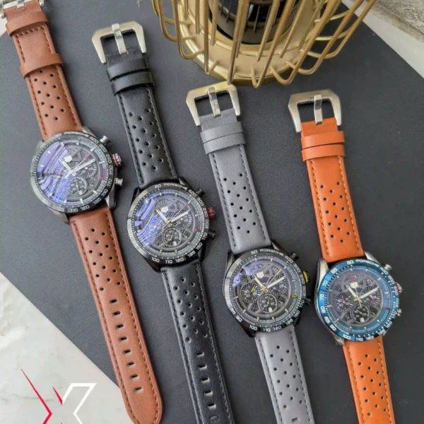 Tag Heuer Carrera Porshe Edition | Chronograph | Leather belt | 4 Color options