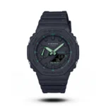 Casio-Style G-Shock GA-2100 – Full Black Green Accent