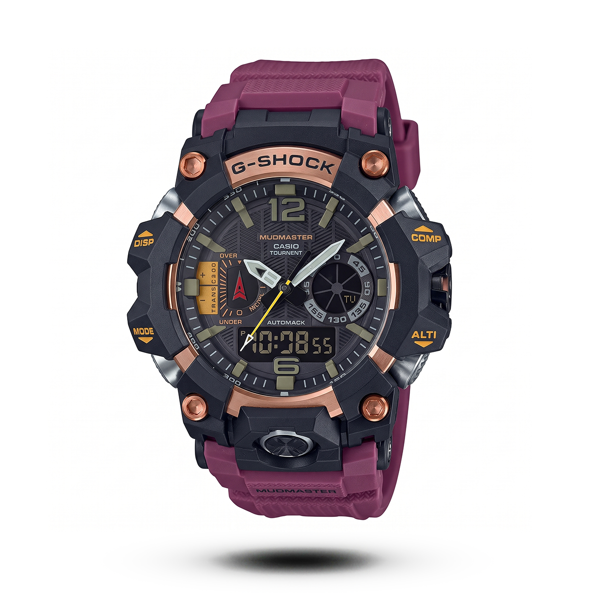 original-4.png G-Shock-Style Vortrex Vanguard – Black Dial Maroon Strap - Image 1