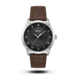 Hugo Boss Guilloché Roman Dial Brown Leather Black Dial Watch