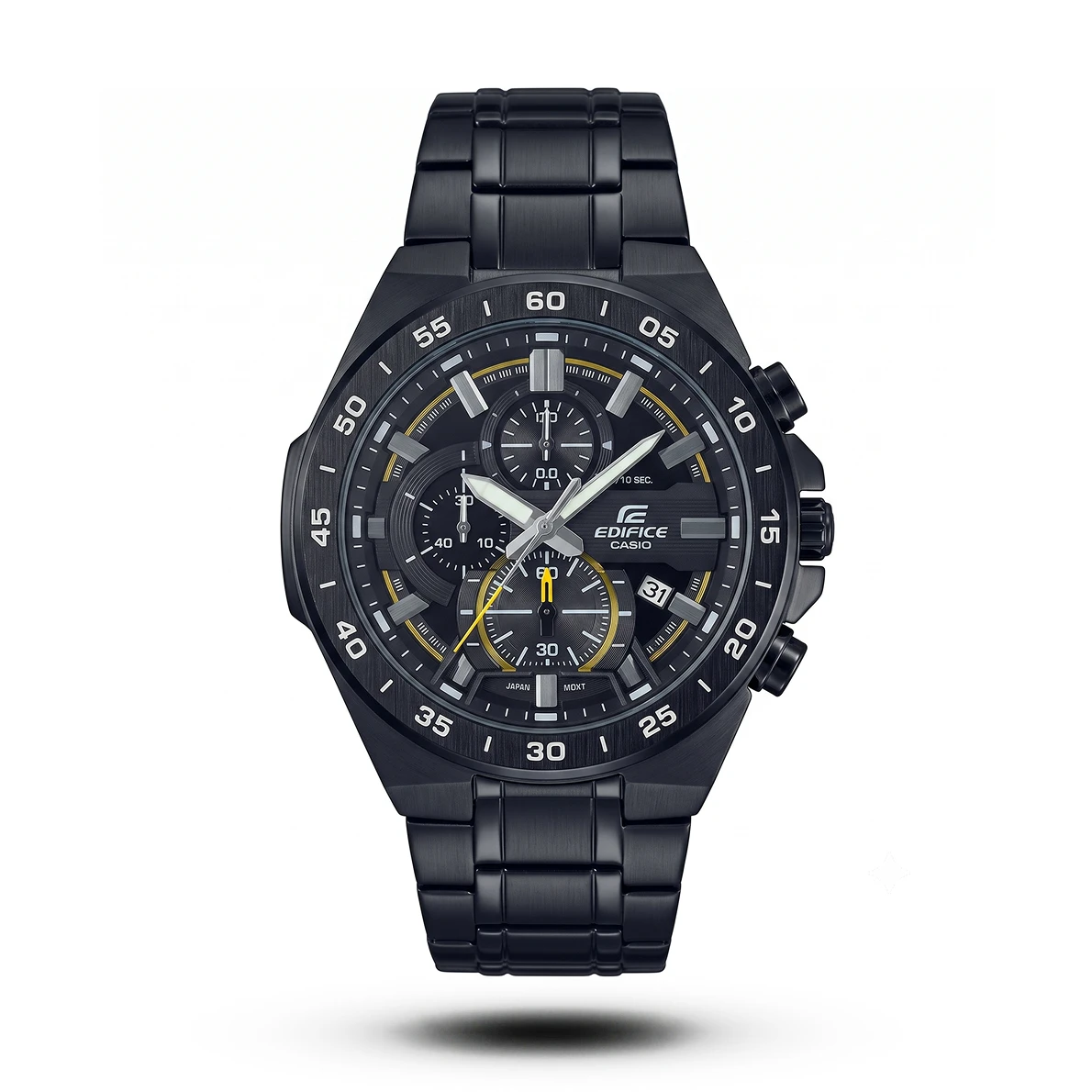 product-00ad9f41-0cf5-4c61-bf73-b3f9ae7e48f6.webp Casio-Style Edifice Black Ion-Plated Yellow Accent Watch - Image 1