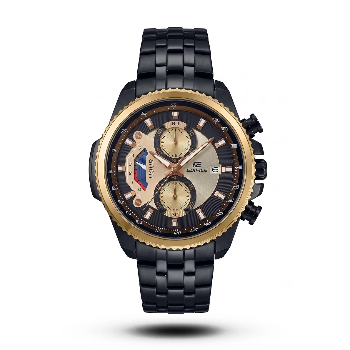 product-0141f827-2a16-429a-9a85-7048fb87090e.webp Casio-Style Edifice Gold & Black Ion-Plated Alloy Watch - Image 1