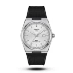 Tissot PRX Powermatic 80 black Strap waffle white dial Watch