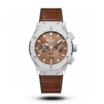 Hublot Classic Fusion Chronograph brown Leather brown dial silver case Watch