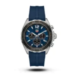 Tag Heuer-Style Formula 1 Chrono Blue Strap Silver Tone Black Bezel Watch