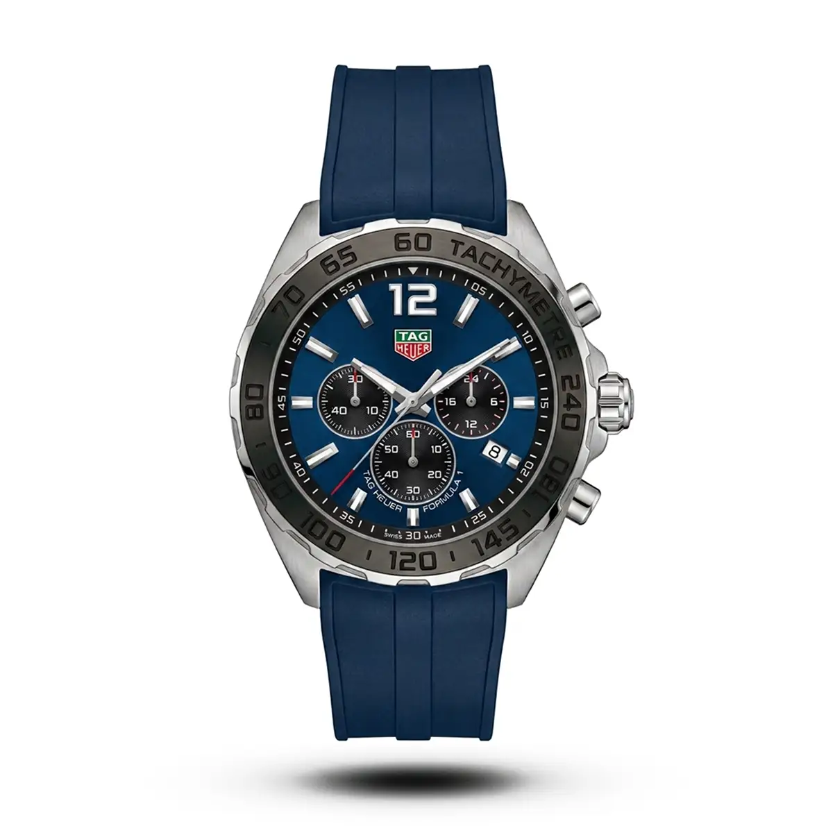product-0bb8167b-46f0-4f37-b1ad-5657b85451c0.webp Tag Heuer-Style Formula 1 Chrono Blue Strap Silver Tone Black Bezel Watch - Image 1