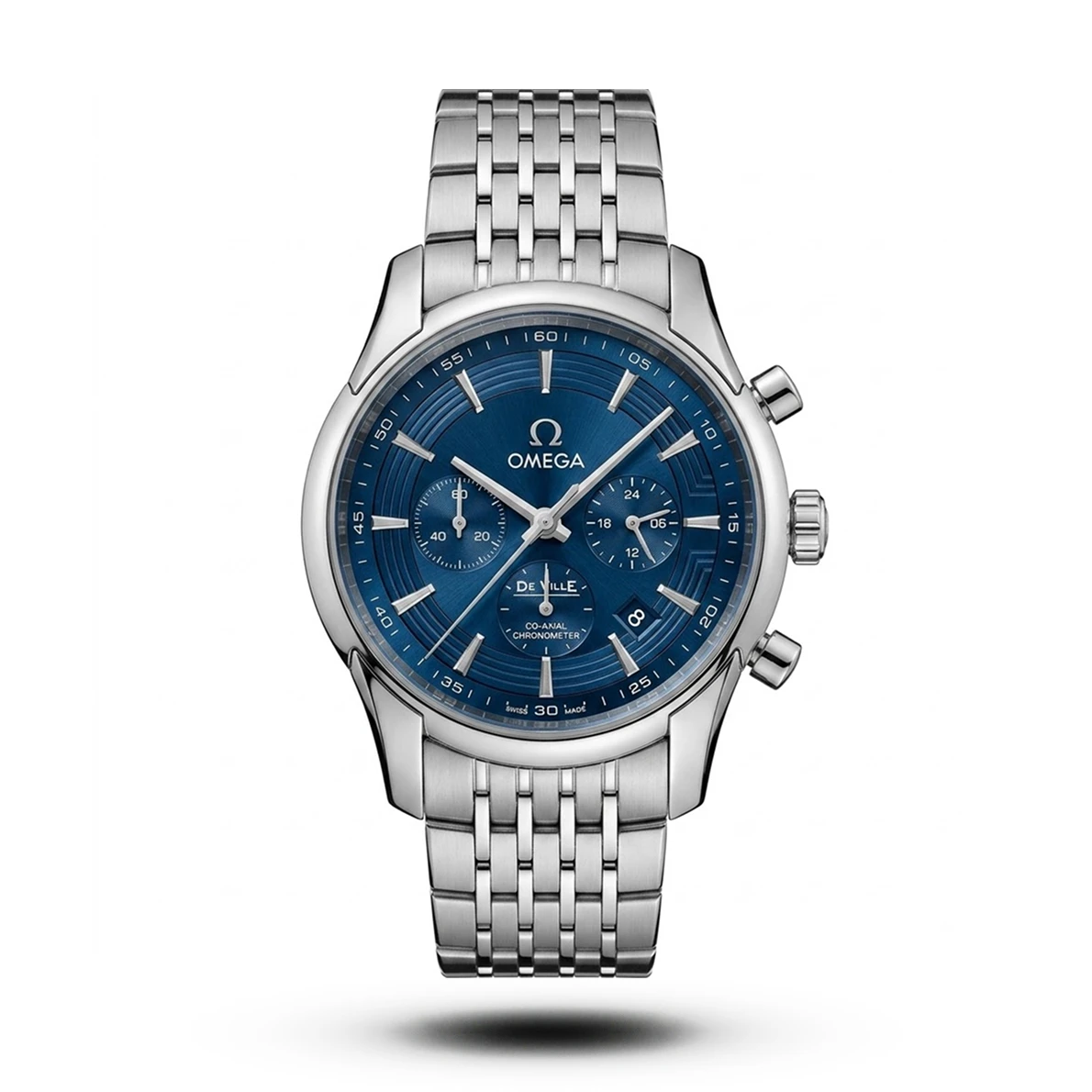product-102a3139-c1e4-4200-970c-f3635545716e.webp Omega-Style De Ville Chronograph Blue Dial Men's Watch - Image 1