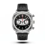 Breitling-Style Top Time Zorro Perforated Black Strap Black Dial Watch