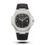 Patek Philippe Nautilus Arabic Dial black Leather black dial Watch
