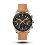 Omega-Style Speedmaster Racing Mustard Strap Black Dial Watch