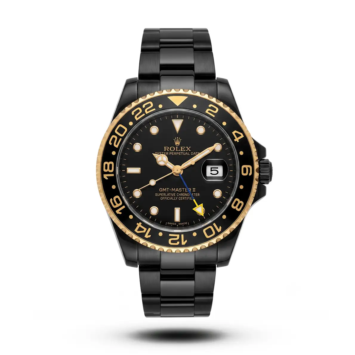 product-1f589063-5ca3-4cae-b1cc-1b9f611fc78e.webp Rolex Inspired Gmt-Master Ii Black Tone Dual Tone Dial Watch - Image 1