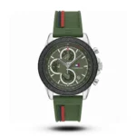 Tommy Hilfiger-Style Decker Multi-Function Military Green Silicone Watch