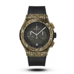 Hublot-Style Classic Fusion Chronograph Golden Berluti Script Watch