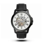 Fossil-Style Grant Automatic Skeleton Black Tone White Dial Watch