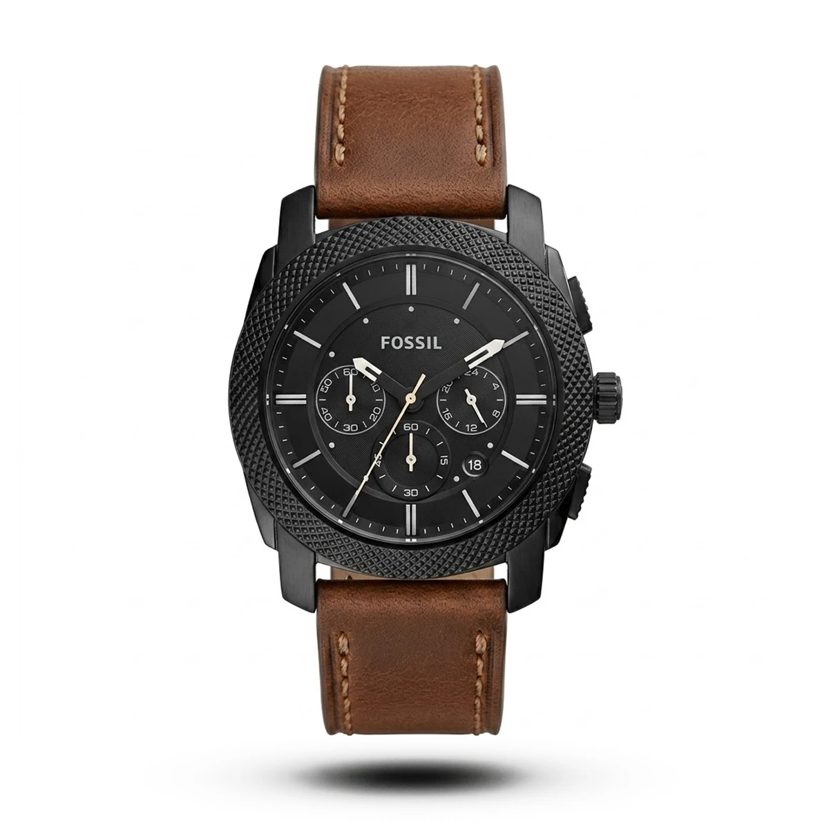 product-2d5fab6b-4ce0-4940-82b1-2289c7fdf89f.webp Fossil-Style Machine Chronograph Mustard Leather Watch - Image 1