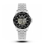 Maserati-Style Sfida Skeleton Auto Black Dial Men's Watch