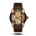 Jacob & Co-Style Epic X CR7 Skeleton Auto Brown Strap Rose Gold Tone Watch