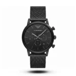 Emporio Armani-Style Chronograph Full Black Mesh Steel Watch