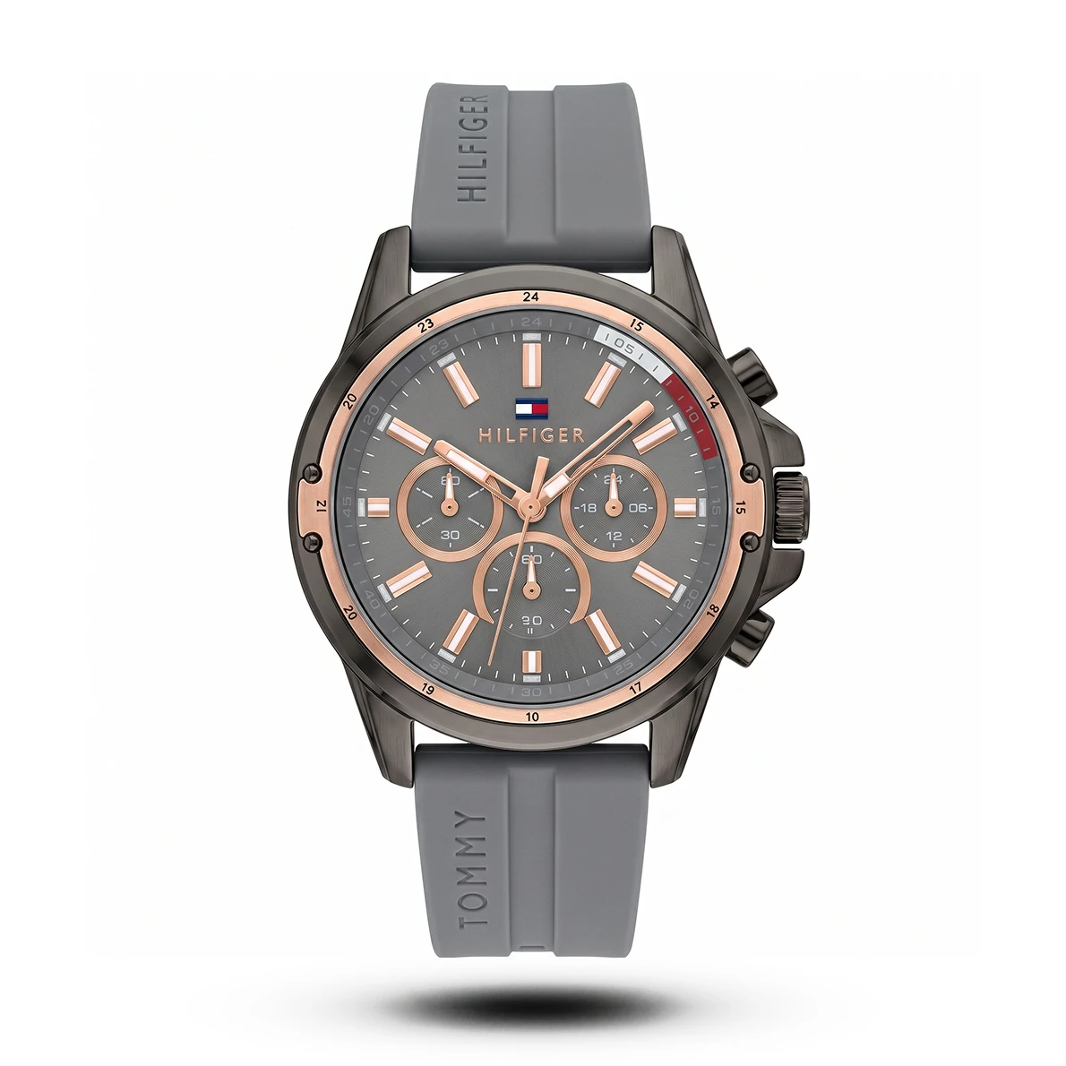product-38b1f915-6da2-4baf-af0c-b66ce9fa2a4e.webp Tommy Hilfiger-Style Multi-Function Grey Dial Silicone Strap Watch - Image 1